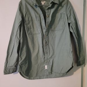 LL Bean Yeti Women's Sunwashed Canvas Button Down Long Sleeve Shirt